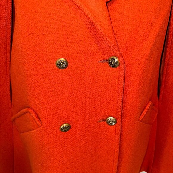 Vtg 70s Sears Burnt Orange Pumpkin Wool Cape Coat Jacket Medium Womens Fall - Picture 6 of 6